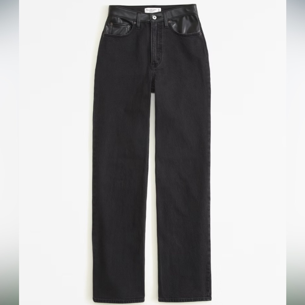 Abercrombie Mixed Fabric High Rise 90s Relaxed Jean